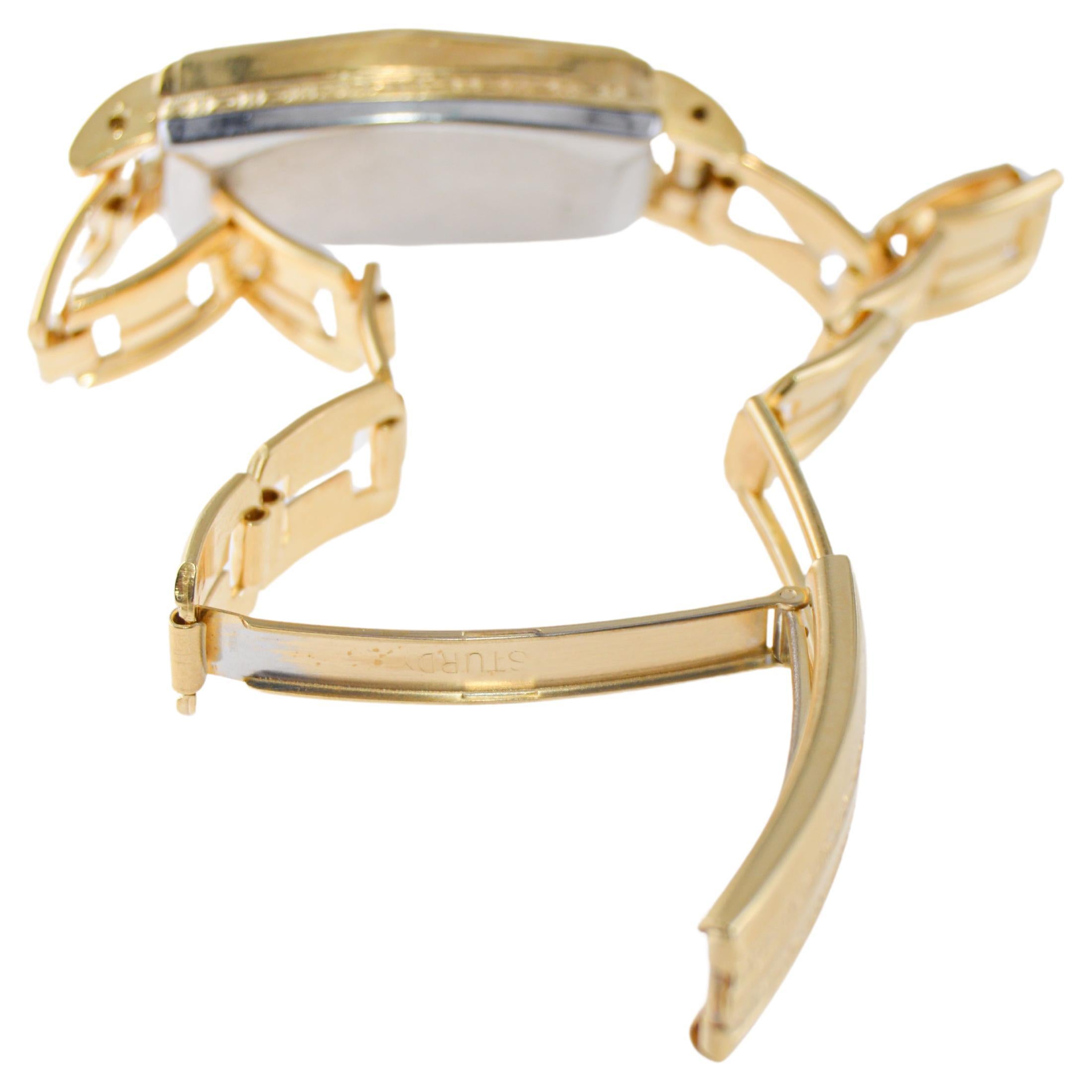 Montre Merit Art Deco en or avec bracelet d'origine circa 1940's Unisexe en vente