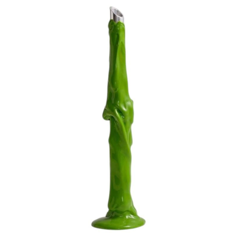 Portavelas escultural «Candelabra» de Meritalia, diseñado por Gaetano Pesce, hecho a mano, verde