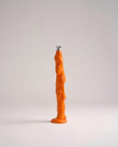 Portavelas escultural «Candelabra» de Meritalia, diseñado por Gaetano Pesce, hecho a mano, color naranja