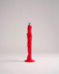 Portavelas escultural «Candelabra» de Meritalia, diseñado por Gaetano Pesce, hecho a mano, rojo