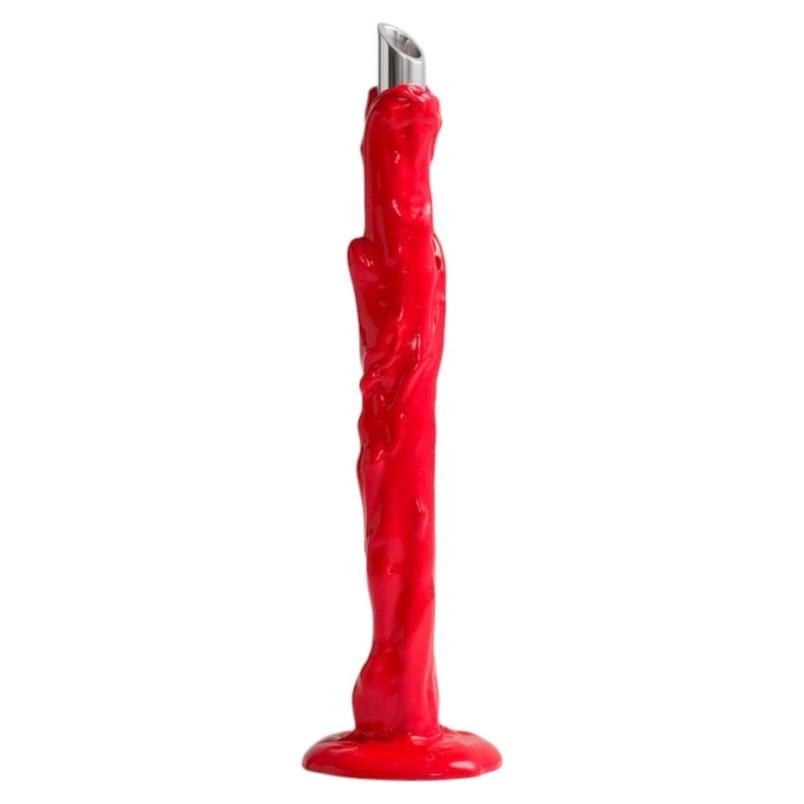 Meritalia Candelabra Sculptural Candle Holder by Gaetano Pesce, Handmade, Red For Sale