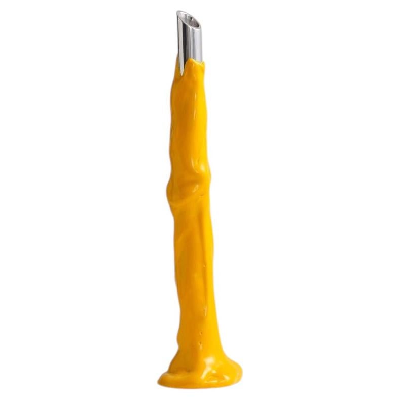 Meritalia Candelabra Sculptural Candle Holder by Gaetano Pesce, Handmade, Yellow
