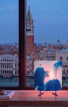 Meritalia Chador Monocolor Table Lamp by Gaetano Pesce, Blue, Limited Edition