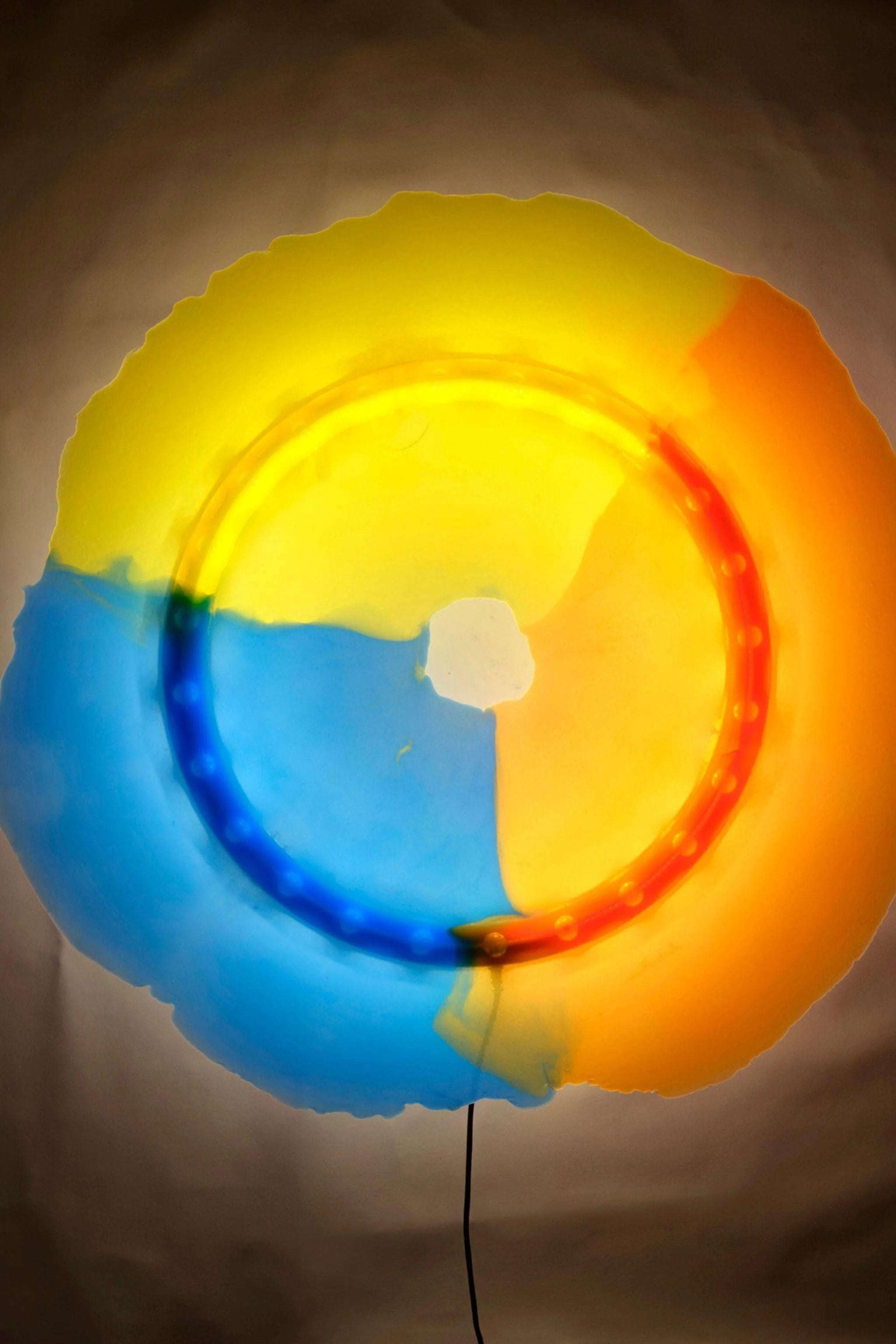 Meritalia Cloud Lamp / Blue, Yellow and Orange by Gaetano Pesce In New Condition For Sale In Toronto, ON
