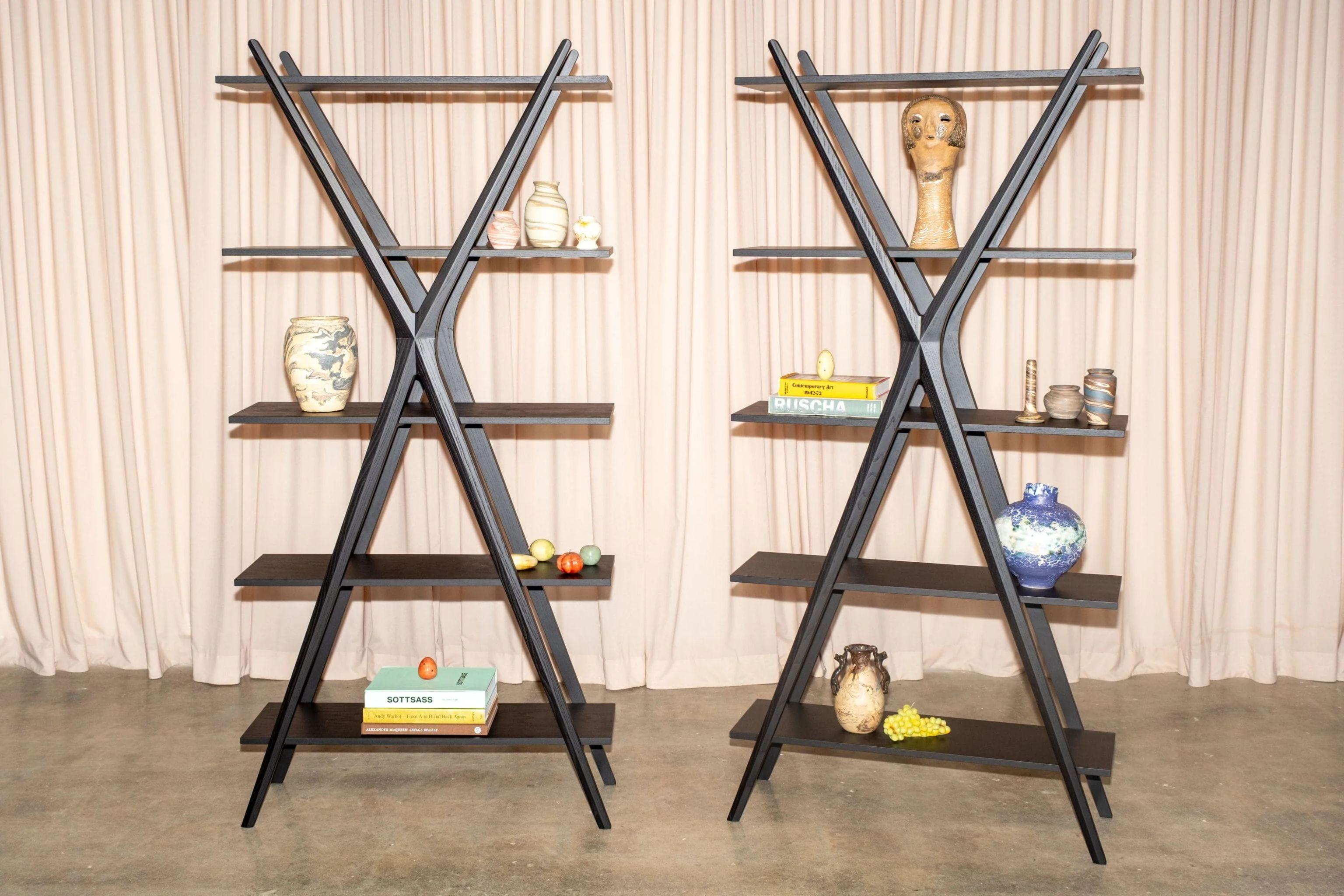 Meritalia Cross Shelf, Black by Carlo Contin For Sale 4