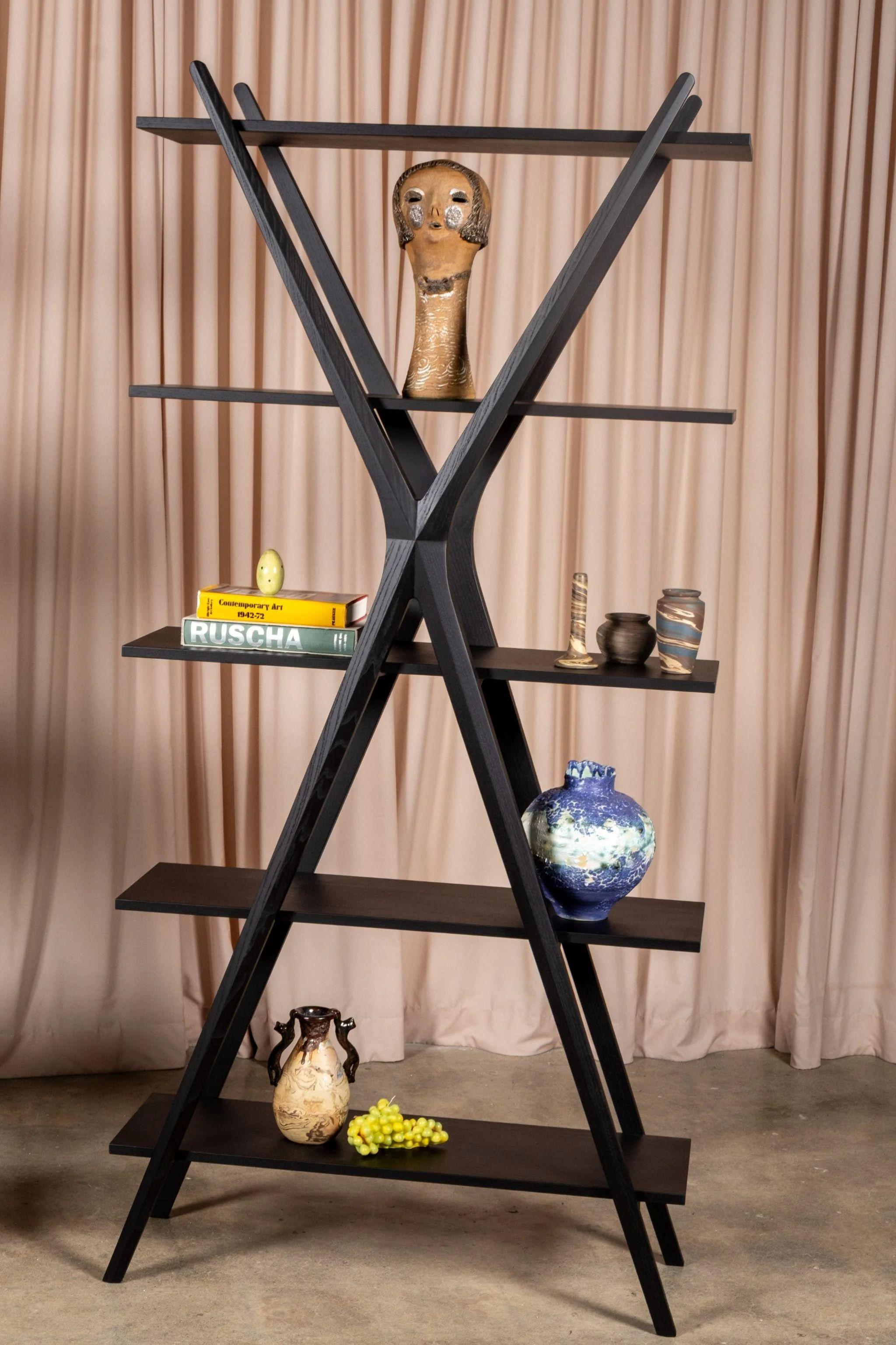 Meritalia Cross Shelf, Black by Carlo Contin For Sale 1