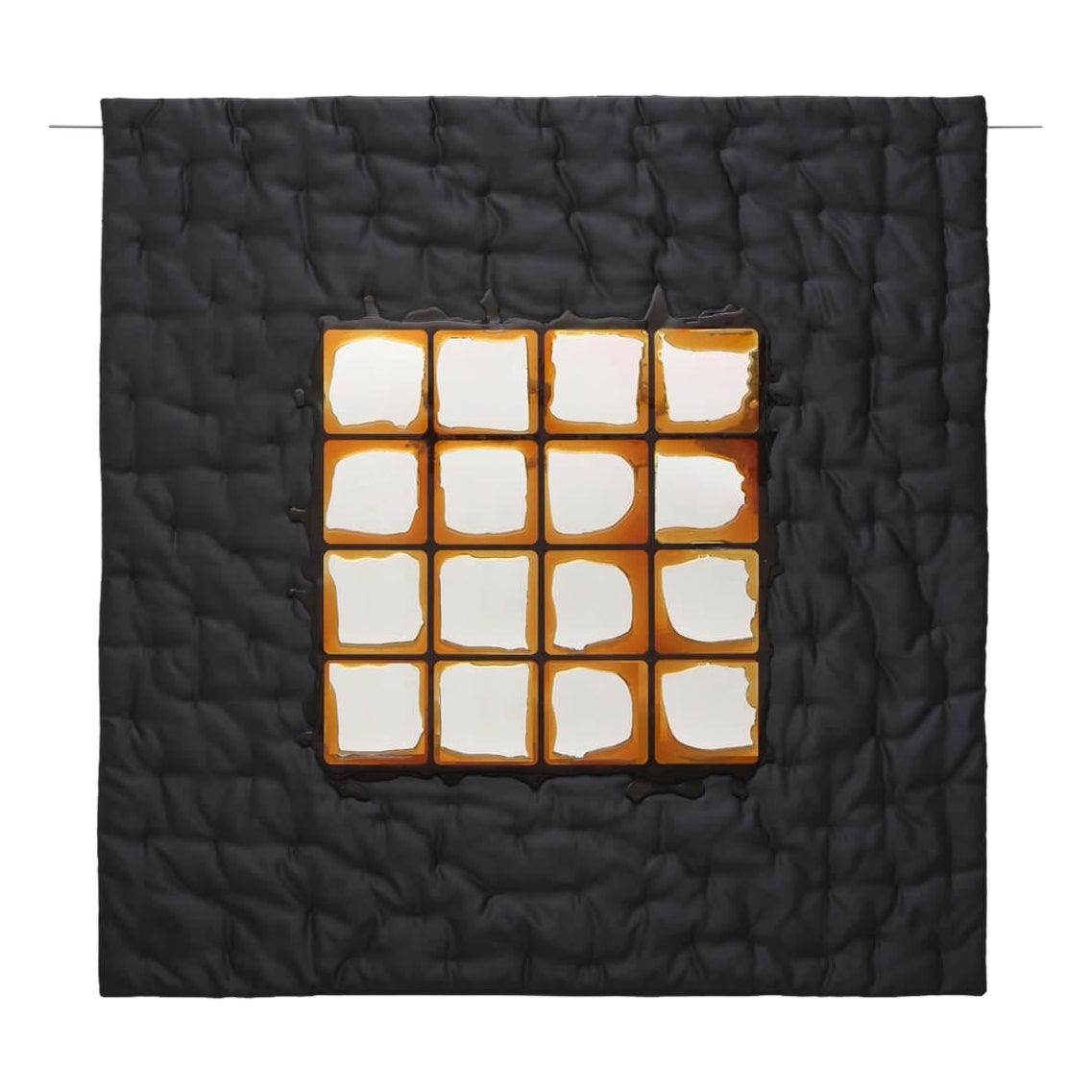 Miroir « Mirror 4 » de Meritalia Edizioni del Pesce, en noir et orange, par Gaetano Pesce en vente