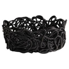 Vase ovale « Pesce Senzafine » de Meritalia, en noir, par Gaetano Pesce