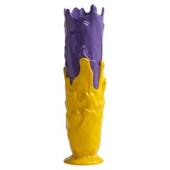 Meritalia Edizioni del Pesce Tall Vase in Yellow and Violet by Gaetano Pesce