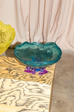 Meritalia Halber Ball, klein / Grün, Hellblau und Rosa von Gaetano Pesce