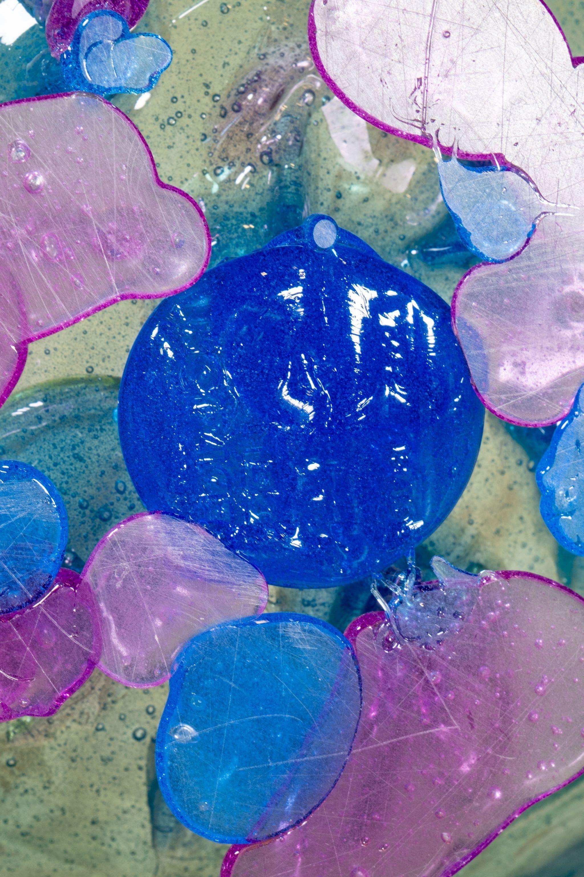 Post-Modern Meritalia Half Ball, Small / Green, Light Blue and Pink by Gaetano Pesce For Sale