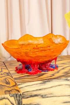 Meritalia Half Ball, Small / Orange, Bleu et Rouge par Gaetano Pesce