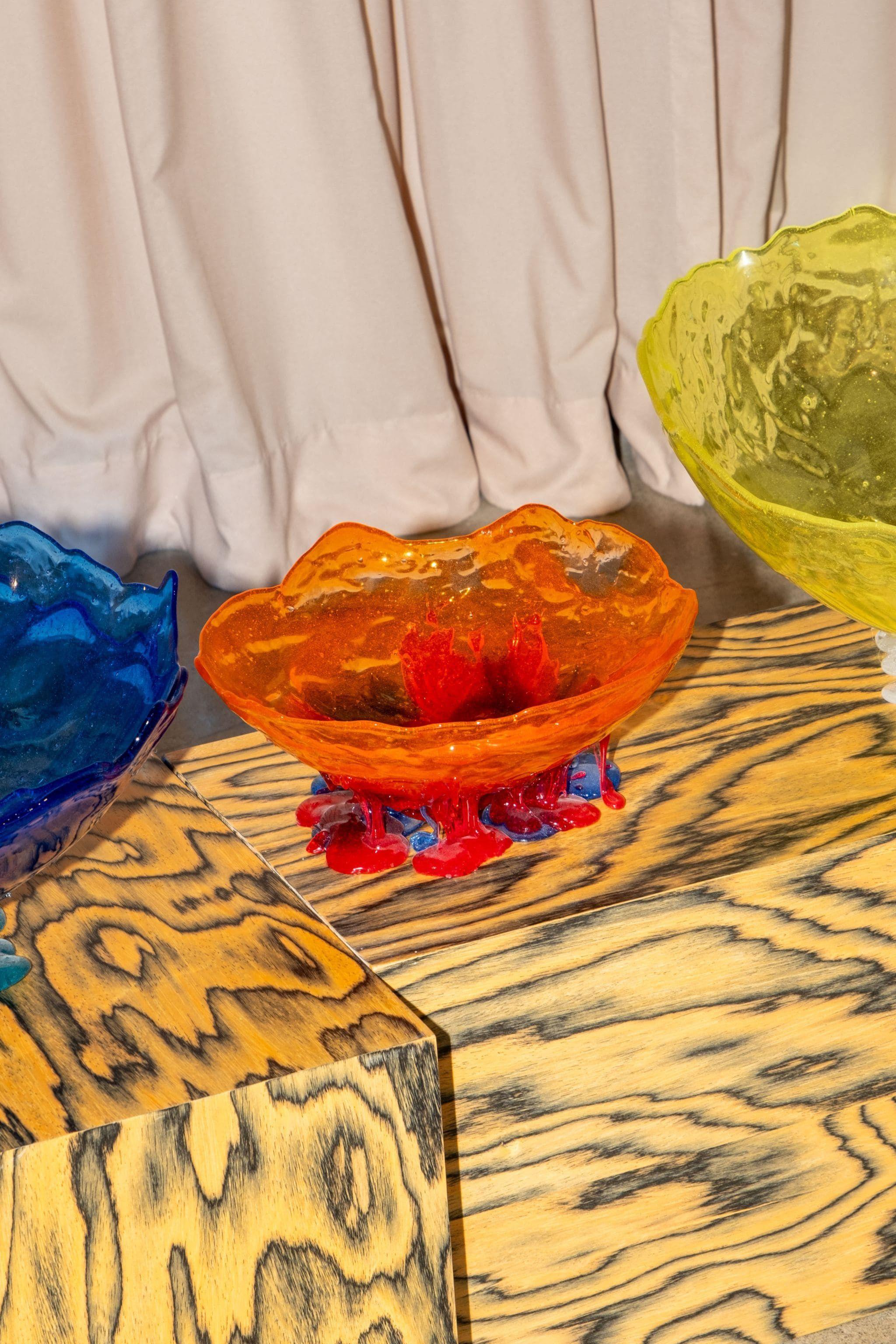 Post-Modern Meritalia Half Ball, Small / Orange, Blue and Red by Gaetano Pesce For Sale