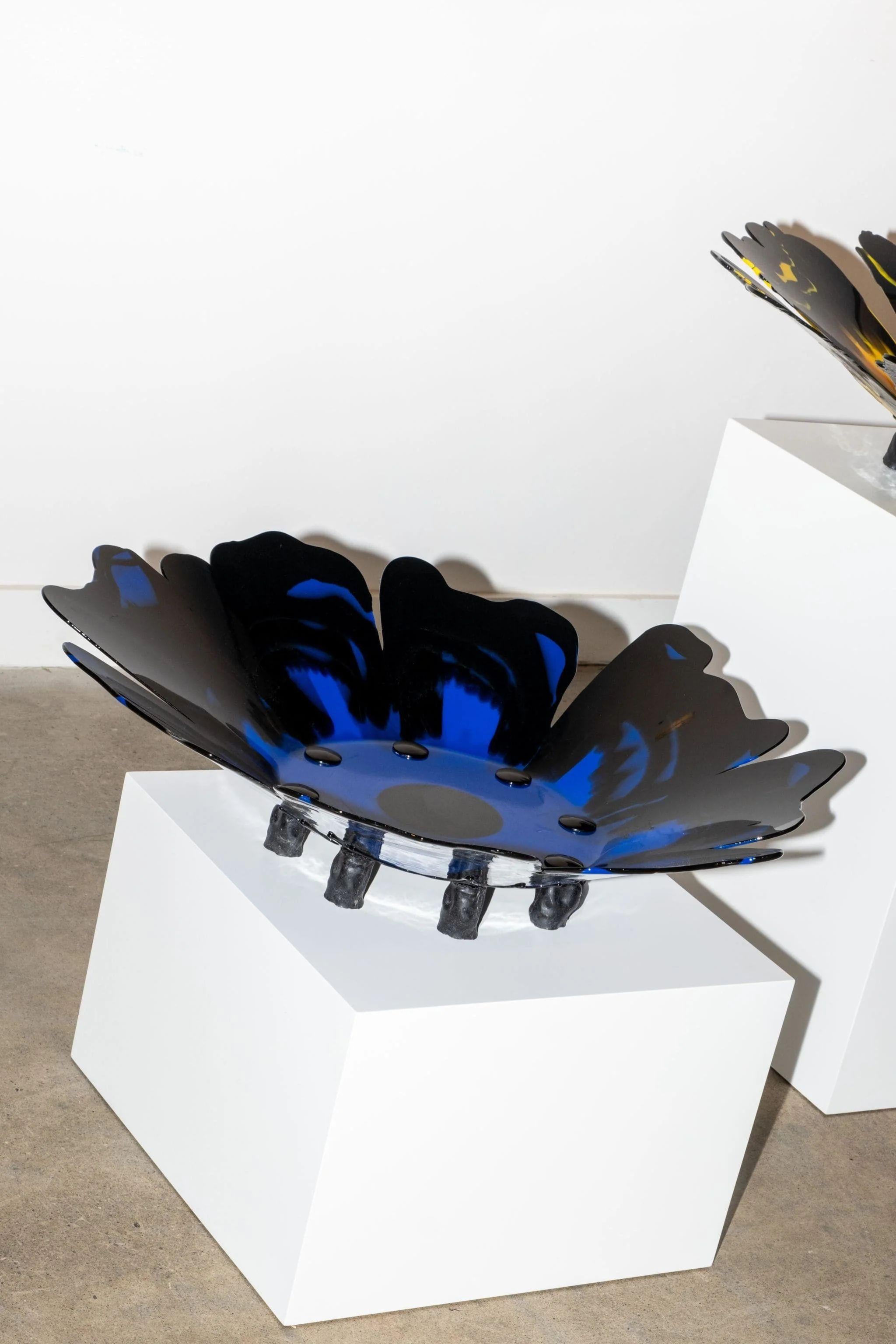 Meritalia Papavero Vase / Black and Blue by Gaetano Pesce For Sale 2