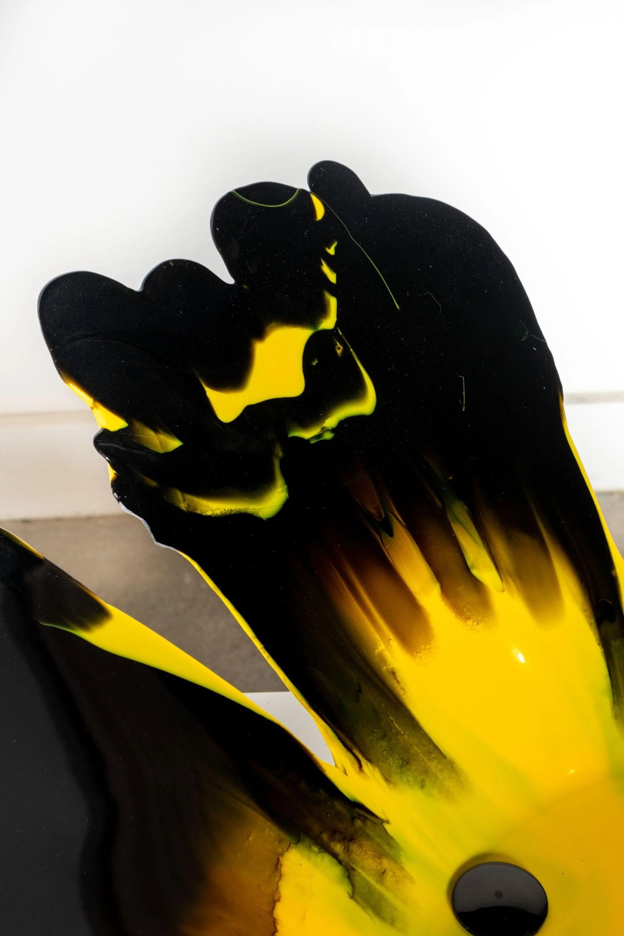 Resin Meritalia Papavero Vase / Black and Yellow by Gaetano Pesce For Sale