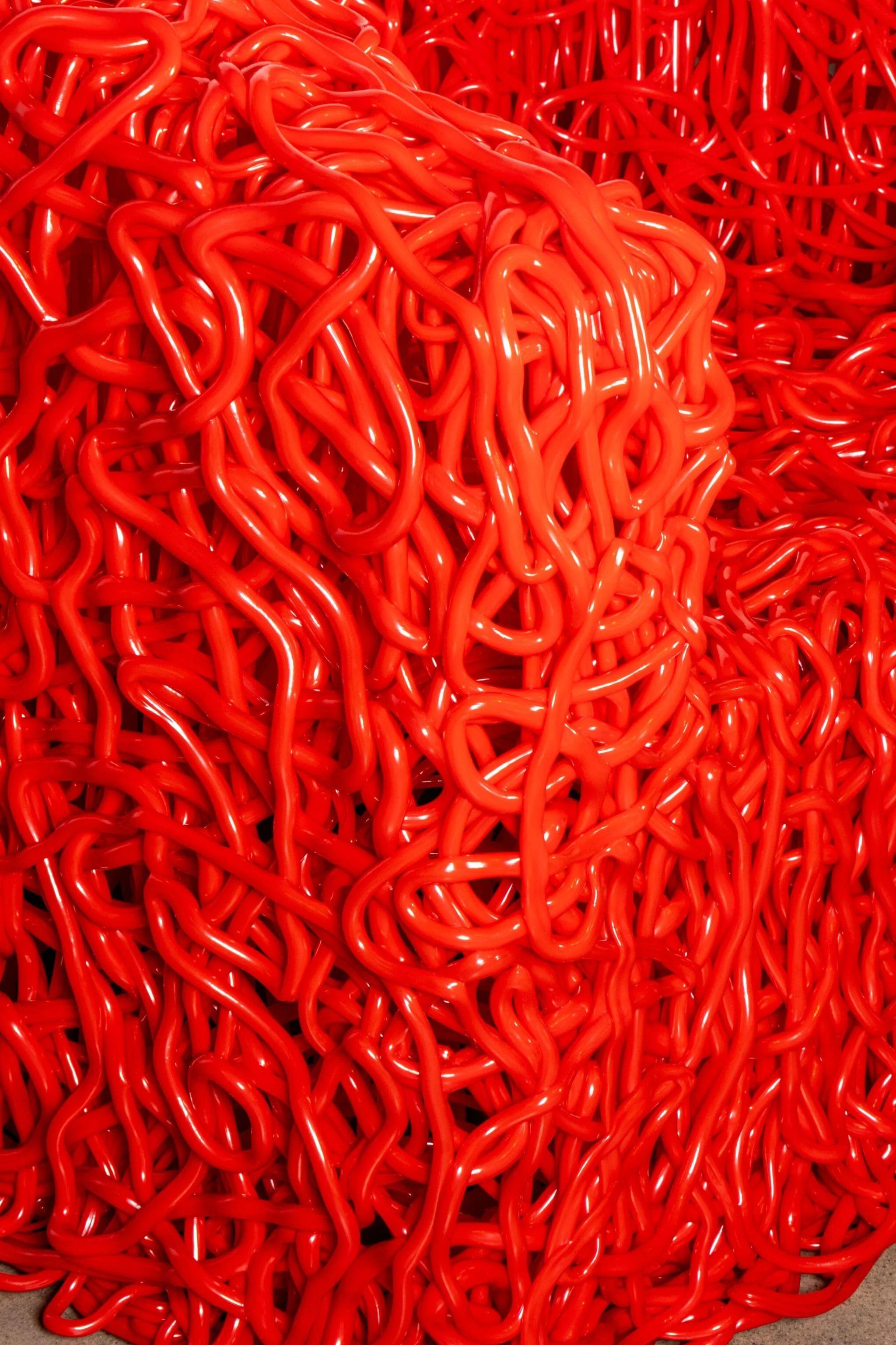 Italian Meritalia Senzafine Chair, Senza Red by Gaetano Pesce For Sale