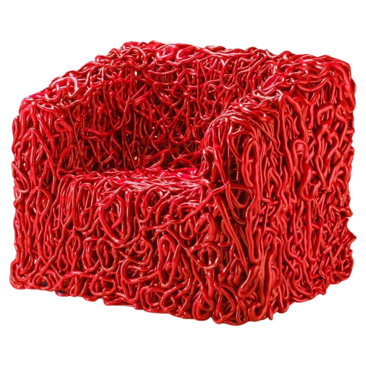 Meritalia Senzafine Chair, Senza Red by Gaetano Pesce