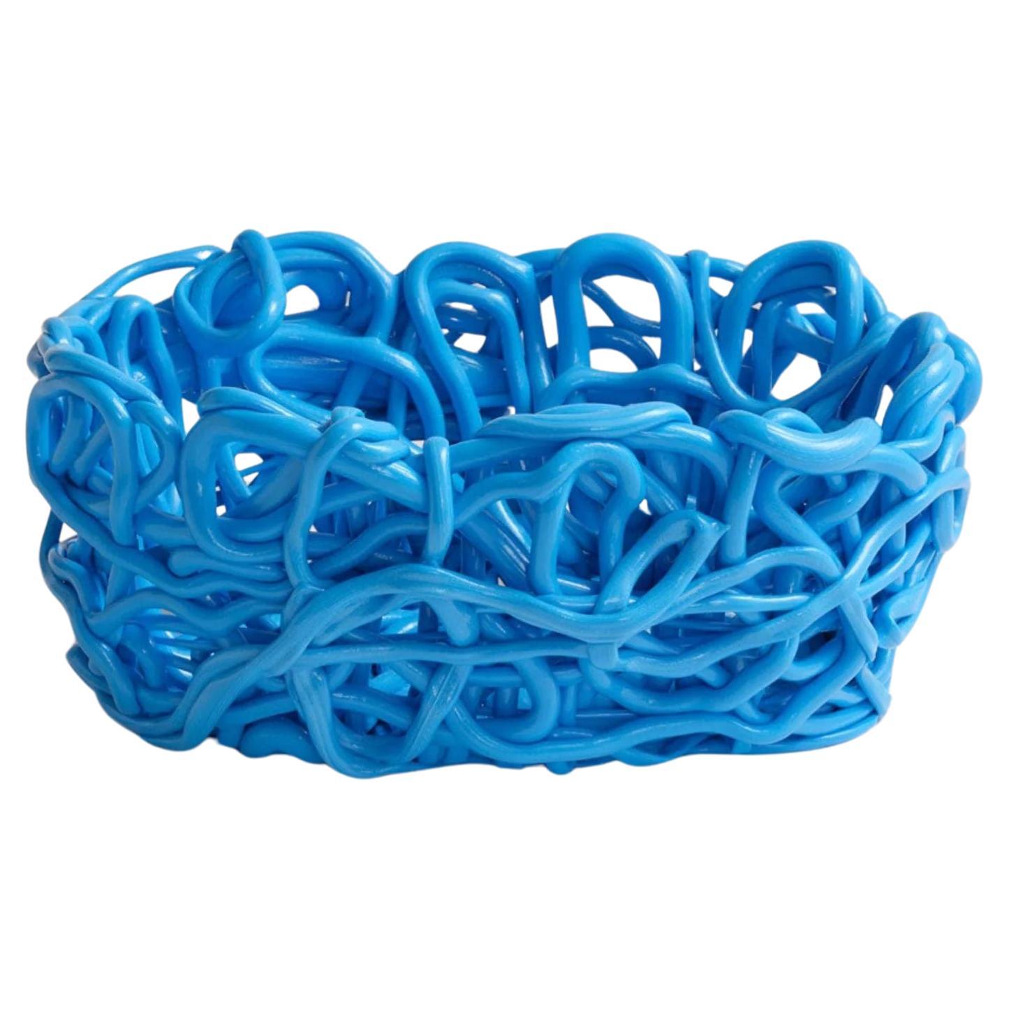 Meritalia SENZAFINE Oval Basket / Blue by Gaetano Pesce