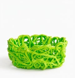 Meritalia Senzafine Oval Basket Vase – Aufbewahrungskorb von Gaetano Pesce – Grün