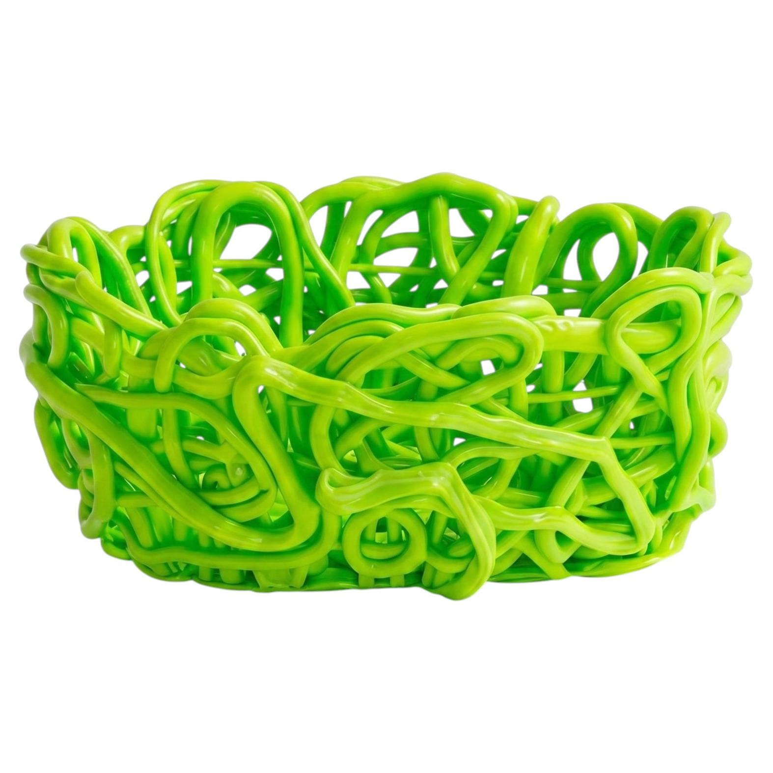 Meritalia Senzafine Oval Basket Vase - Storage basket by Gaetano Pesce - Green