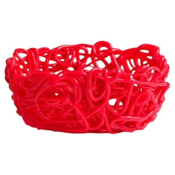 Meritalia Senzafine Oval Basket Vase - Storage basket by Gaetano Pesce - Red For Sale