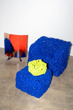 Meritalia Senzafine Pouf, Blue by Gaetano Pesce