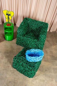 Meritalia Senzafine Pouf, Green by Gaetano Pesce