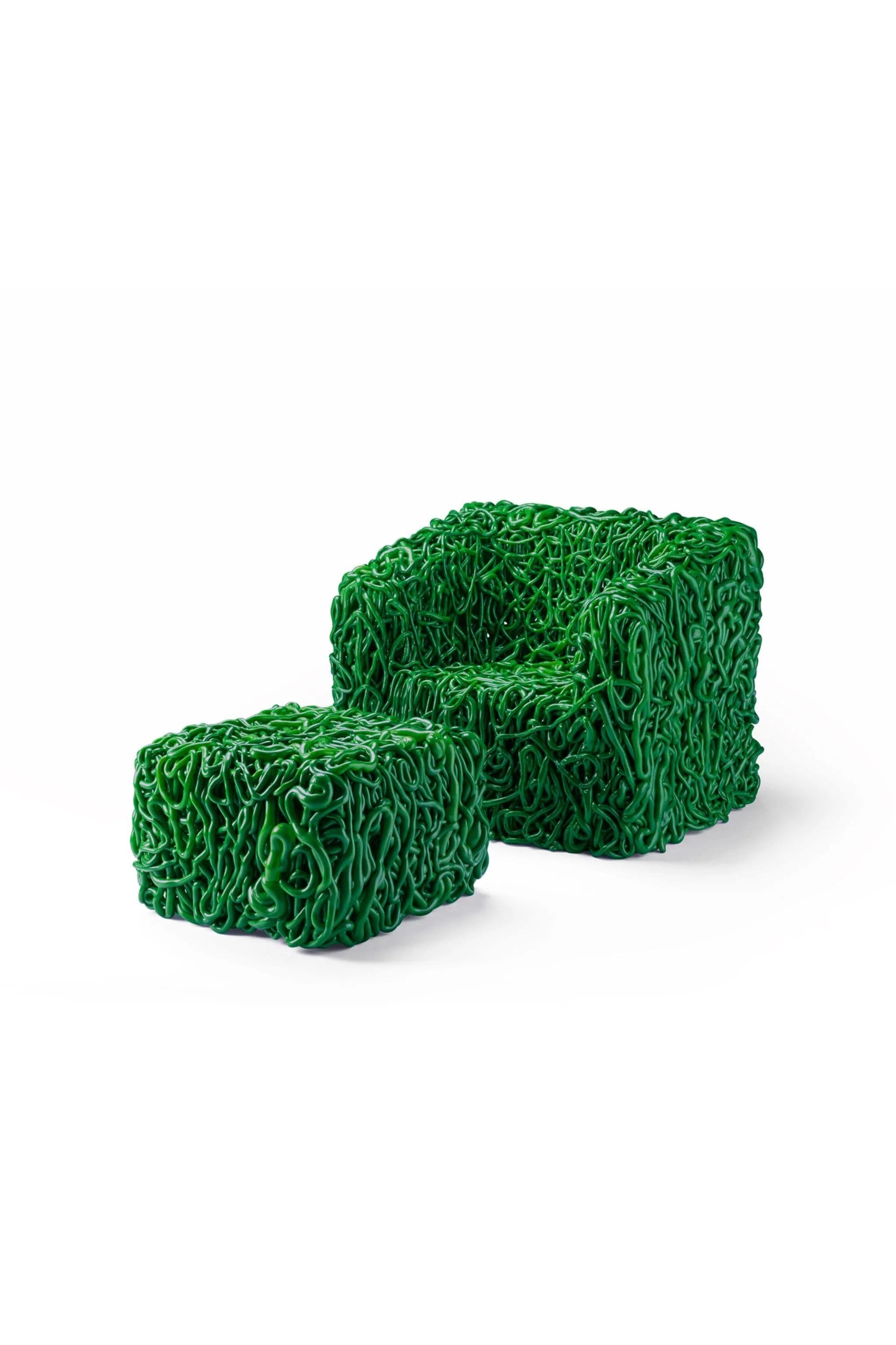 Post-Modern Meritalia Senzafine Pouf, Green by Gaetano Pesce For Sale