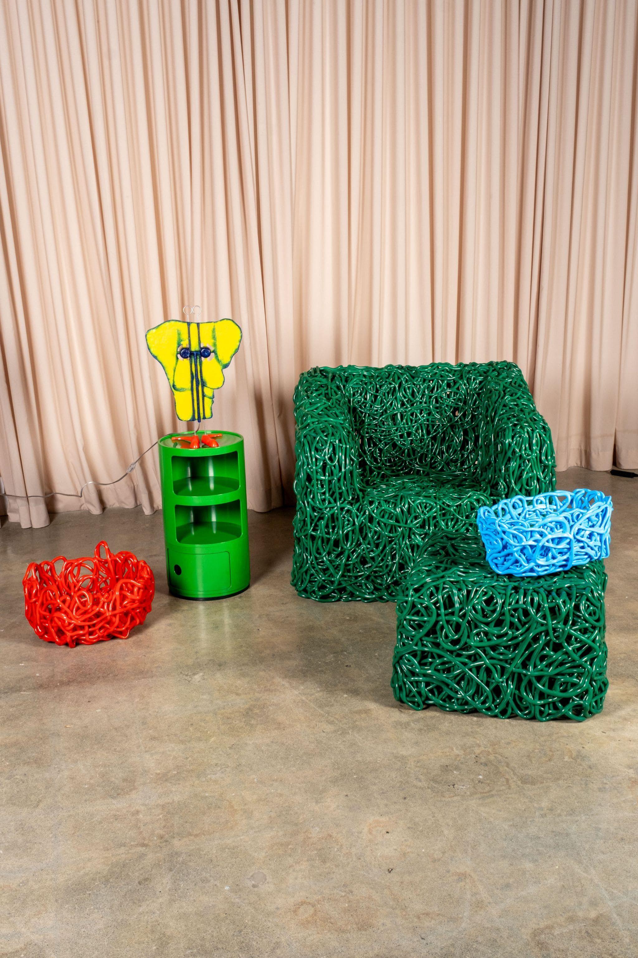 Meritalia Senzafine Pouf, Green by Gaetano Pesce In New Condition For Sale In Toronto, ON