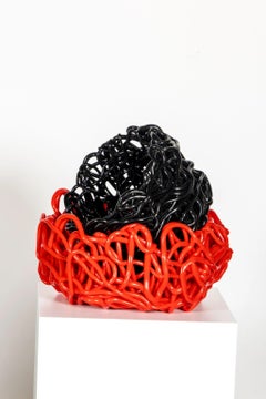 Meritalia SENZAFINE Round Basket, Large / Red by Gaetano Pesce