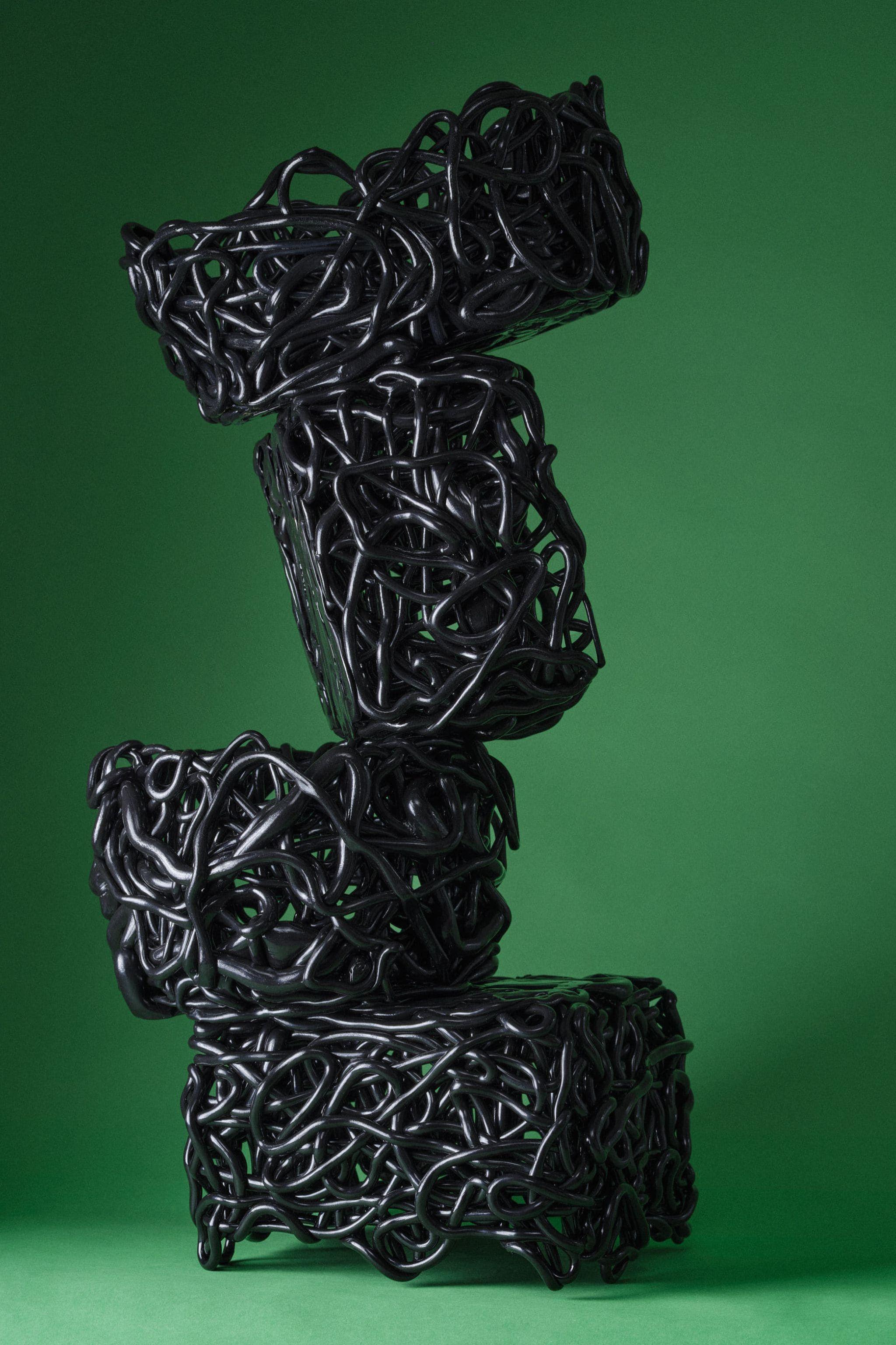 Meritalia SENZAFINE Runder Korb, Medium / Schwarz von Gaetano Pesce im Zustand „Neu“ im Angebot in Toronto, ON