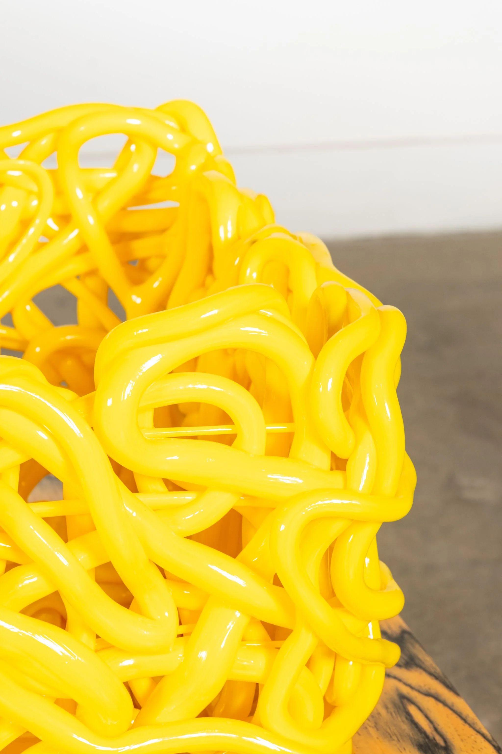 Post-Modern Meritalia SENZAFINE Square Basket, Large / Yellow by Gaetano Pesce For Sale