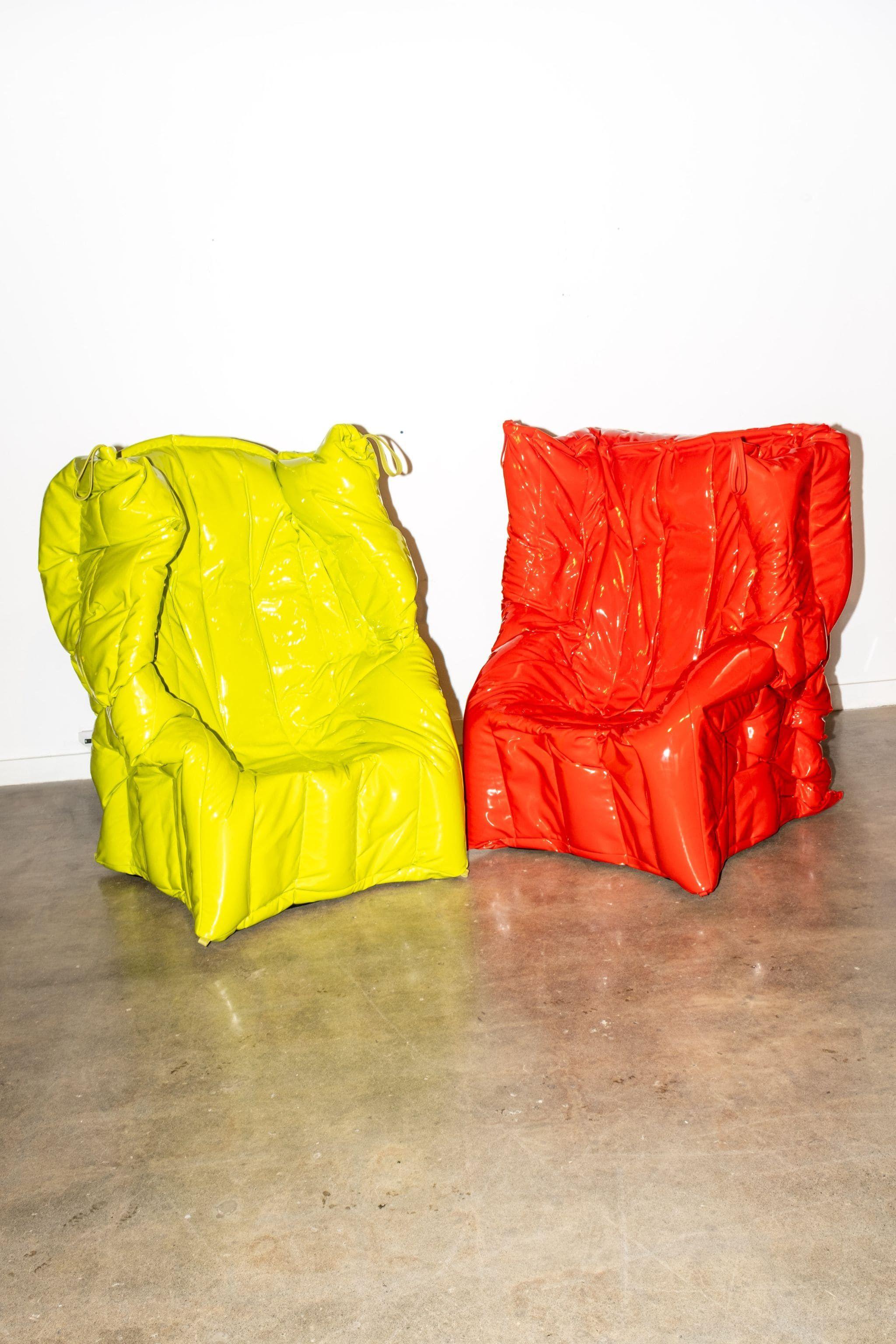 Post-Modern Meritalia Shadow Chair, Green by Gaetano Pesce For Sale