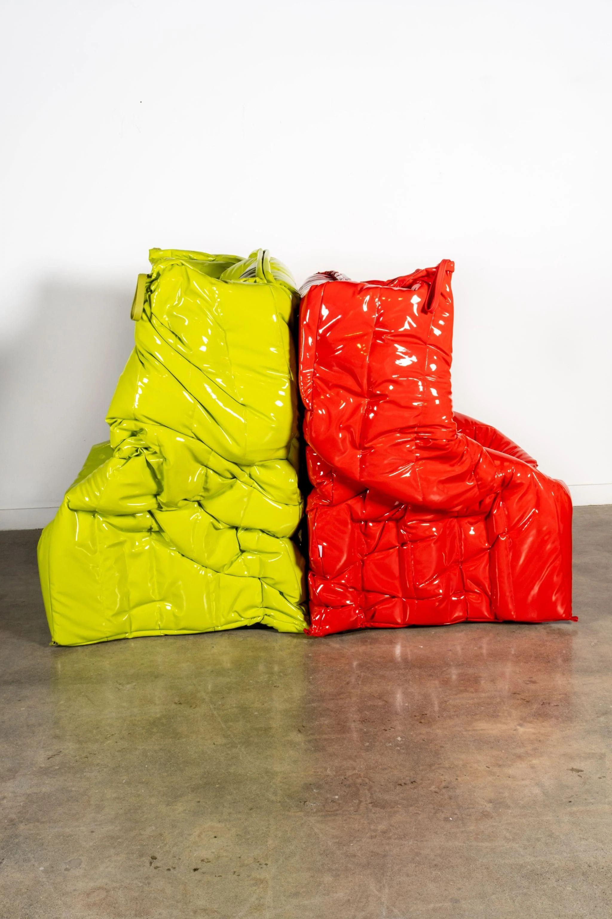 Italian Meritalia Shadow Chair, Green by Gaetano Pesce For Sale
