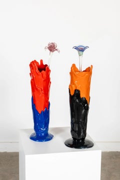 Meritalia Tall Vase / Blue and Red by Gaetano Pesce