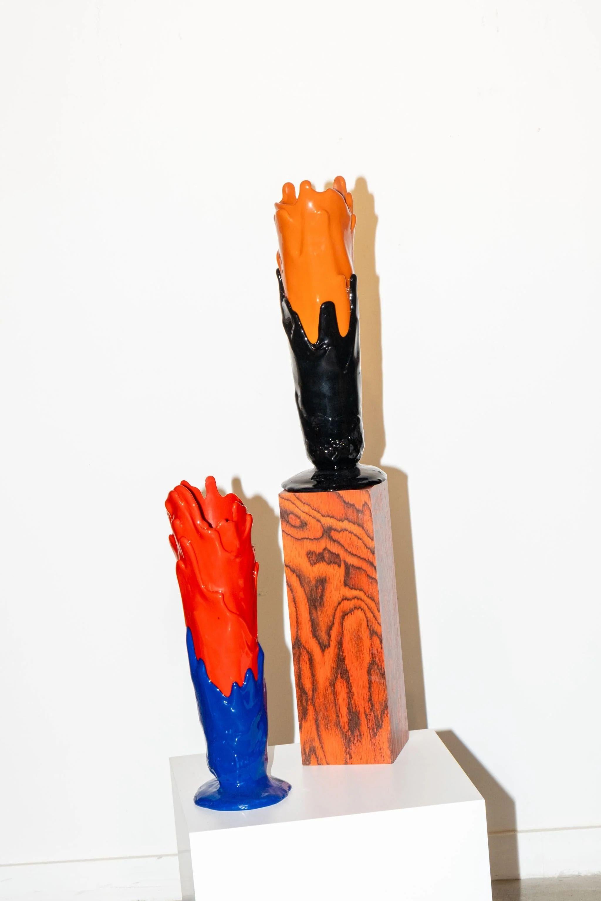 Post-Modern Meritalia Tall Vase / Blue and Red by Gaetano Pesce For Sale