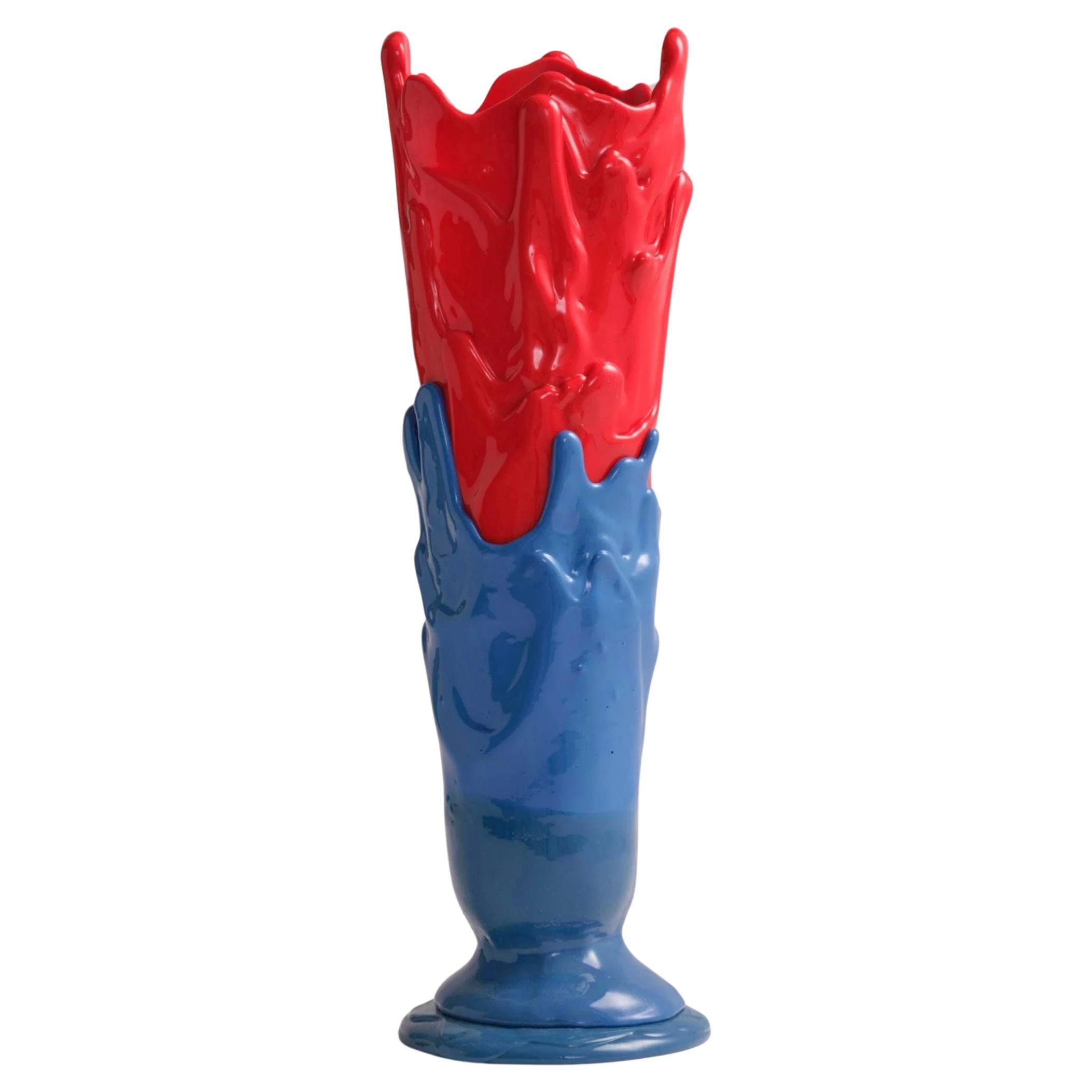 Meritalia Tall Vase / Blue and Red by Gaetano Pesce