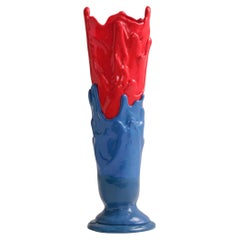 Meritalia Tall Vase / Blue and Red by Gaetano Pesce