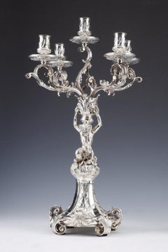 Merite - Paire de candélabres en argent sterling du 19ème siècle