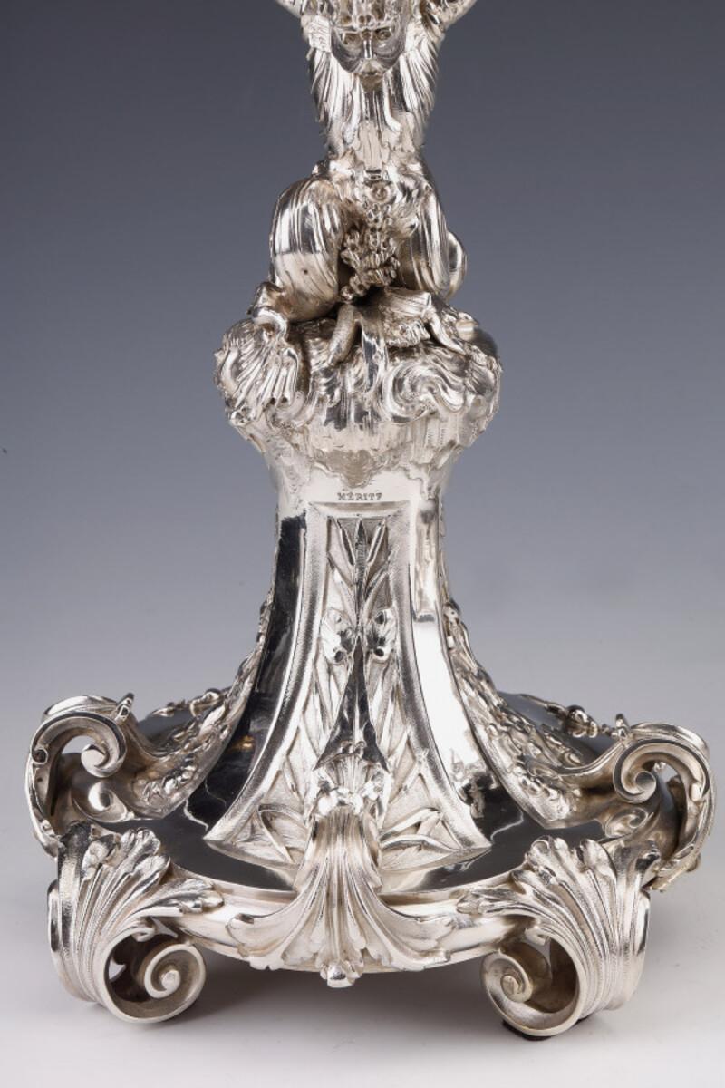 Merite - Paire de candélabres en argent sterling du 19ème siècle en vente 3