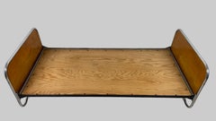 Merivaara Tubular Steel and Birch Bed, Finland, circa 1940s-1960s