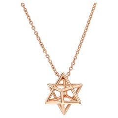 Merkaba 18K Rose Gold Necklace – Symbol of Balance, Strength & Transformation