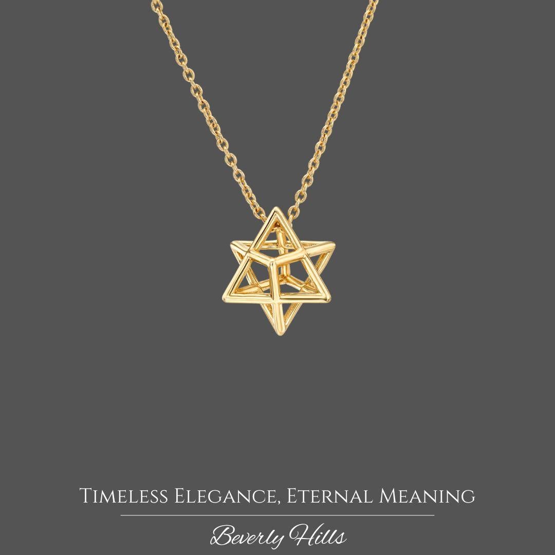 Modern Merkaba Necklace 18K Yellow Gold – 1stDibs Jewelry for Spiritual Elegance For Sale