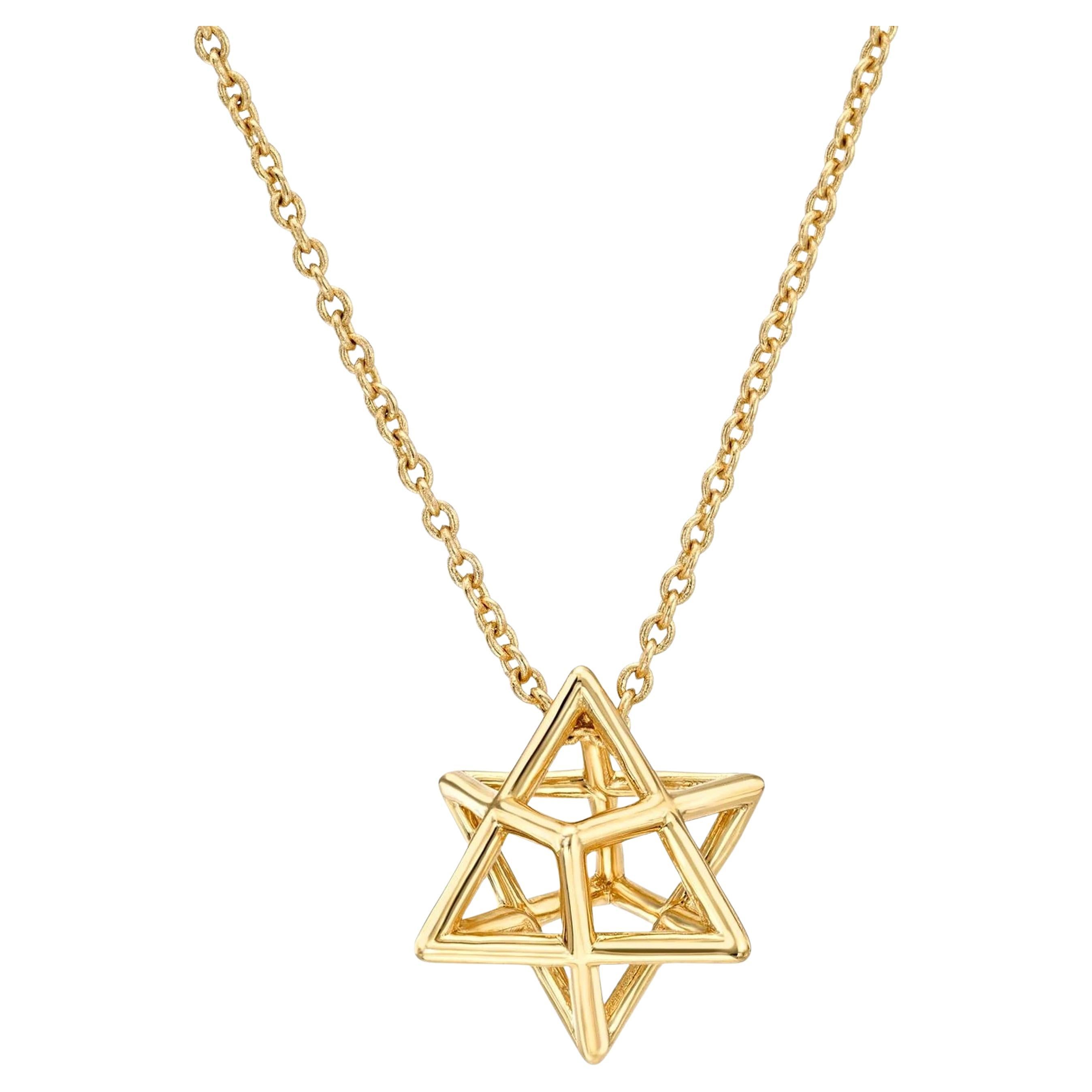 Collar Merkaba Oro Amarillo 18K - 1stDibs Joyas de Elegancia Espiritual en venta
