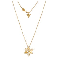 Merkaba Star Yellow Gold Diamond Pendant Necklace