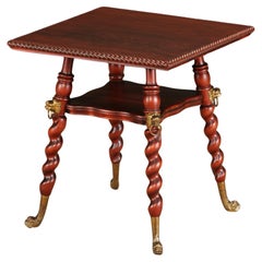 Merklen Brothers Antique Victorian Center Table, c. 1880 New York, Restored 