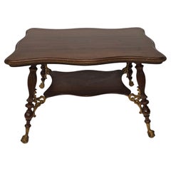 Merklen Brothers Victorian Mahogany Tiered Parlor / Library Table, Circa 1880s
