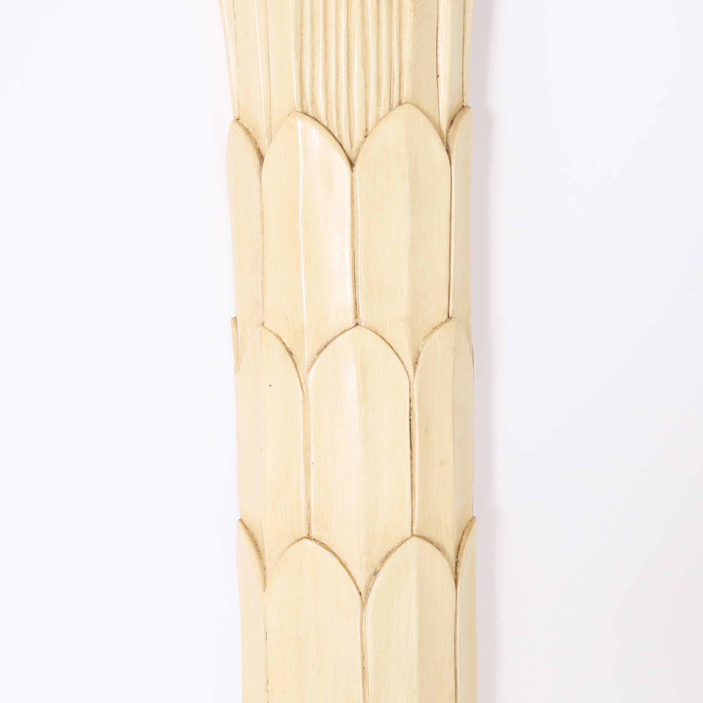 Merle Edelman Pareja de lámparas de pared estilo Roche Torchiere de mediados de siglo en Bueno estado para la venta en Palm Beach, FL