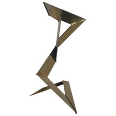 Merle Steir circa 1976 Modernist Brass Hinged Multi-Position Table Sculpture