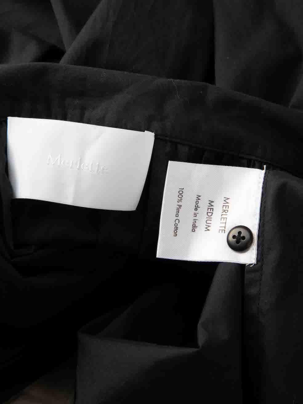 Women's Merlette Black Cut Out Shoulder Shirt Size M For Sale